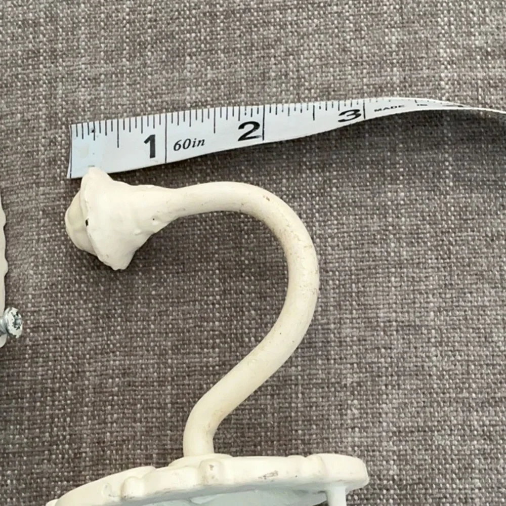 White cast iron wall hooks Set of 3